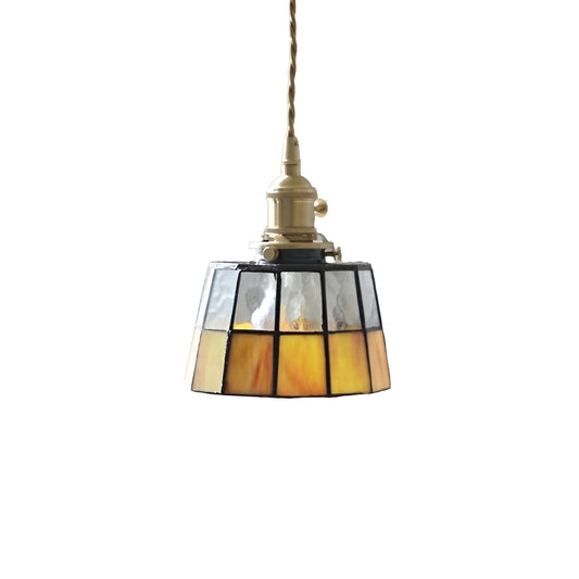 Retro Tiffany Style Small Stained Glass Pendant Light