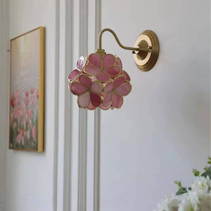 Romantic Flower Petal Glass Wall Light