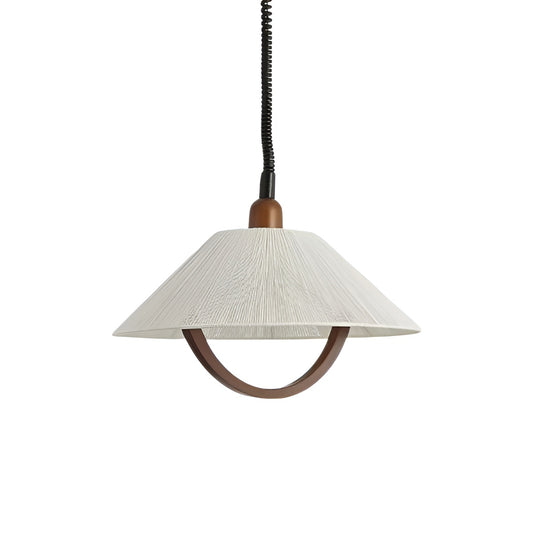 Rustic Cone Wooden Adjustable Pendant Lamp