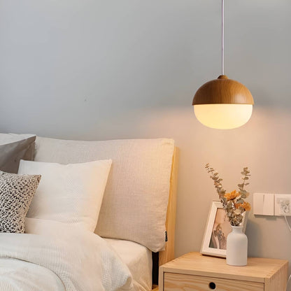 Rustic Nut Shaped Glass Pendant Light for Dining Room