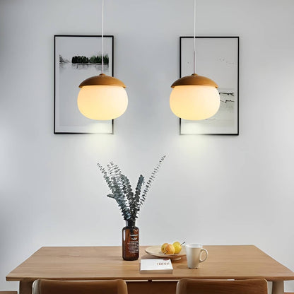 Rustic Nut Shaped Glass Pendant Light for Dining Room