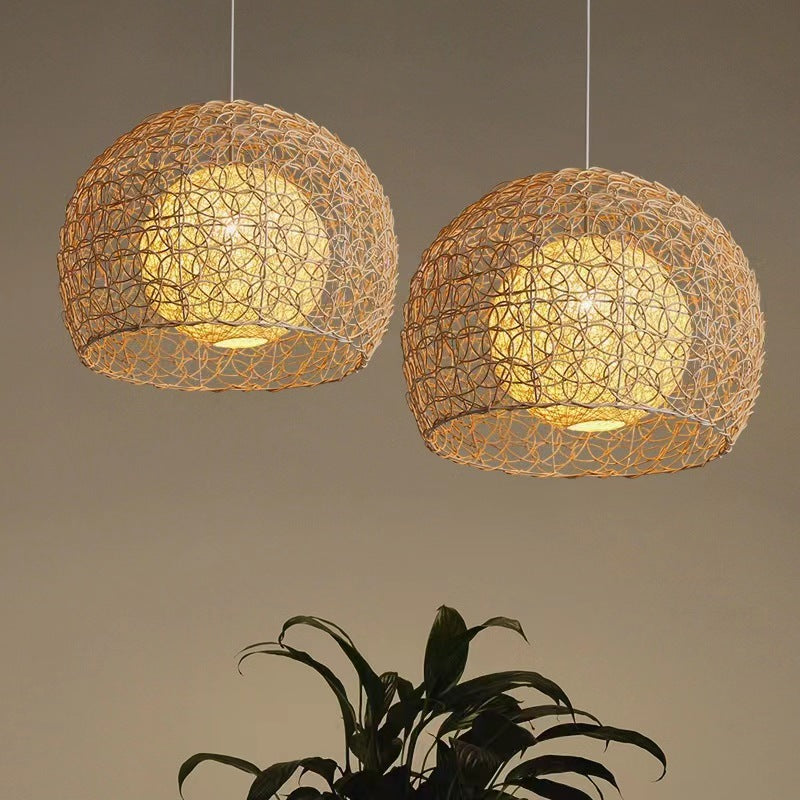 Rustic Weaving Rattan Pendant Lamp