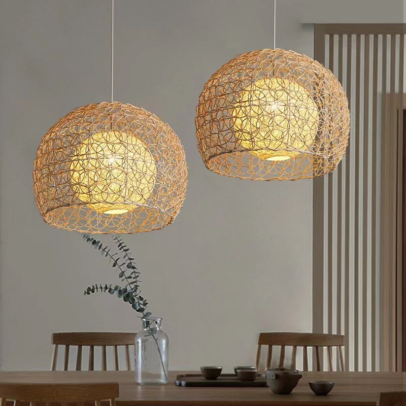 Rustic Weaving Rattan Pendant Lamp