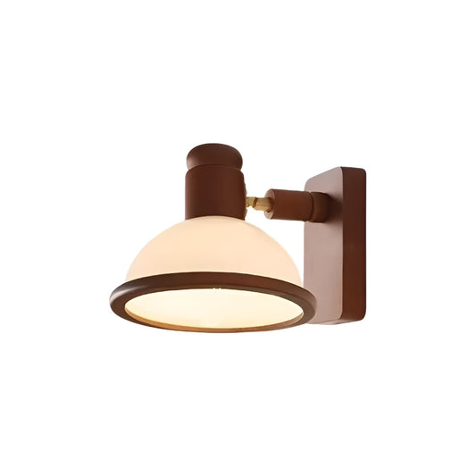 Rustic Dome Wooden Adjustable Wall Reading Light