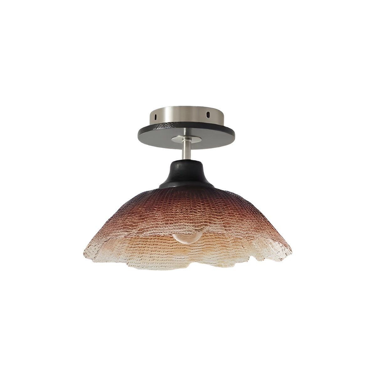 Rustic Farmhouse Wavy Glass Brown Ceiling Lamp