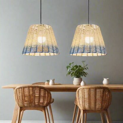 Rustic Style Wicker Rattan Pendant Light