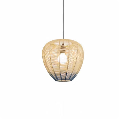 Rustic Style Wicker Rattan Pendant Light