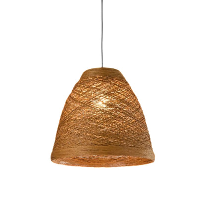 Rustic Woven Rattan Pendant Lamp