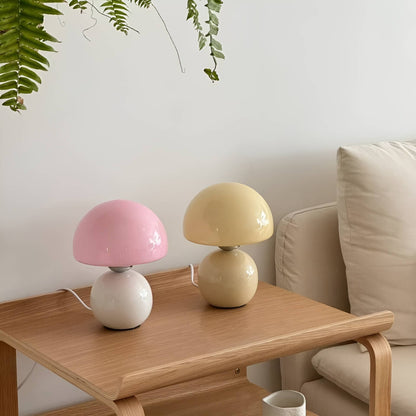Scandi Retro Glass Mushroom Bedside Lamp