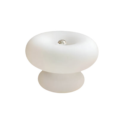 Scandinavian Glass Donut Table Lamp with White Shade