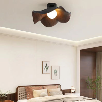 Scandinavian Lotus Leaf Resin Iron Ceiling Lamp