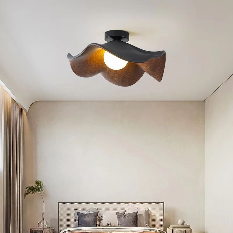 Scandinavian Lotus Leaf Resin Iron Ceiling Lamp