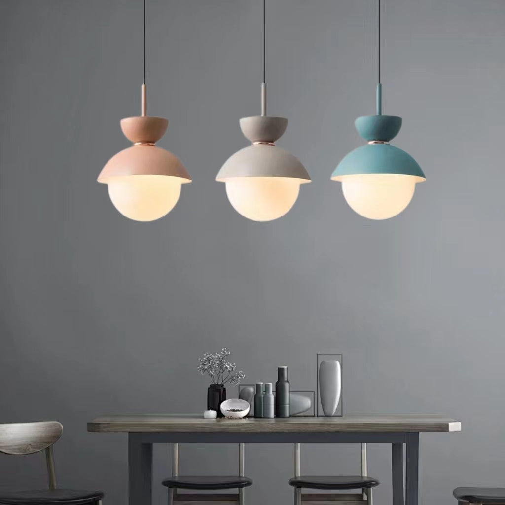 Scandinavian Macaron Style Glass Ball Pendant Lamp