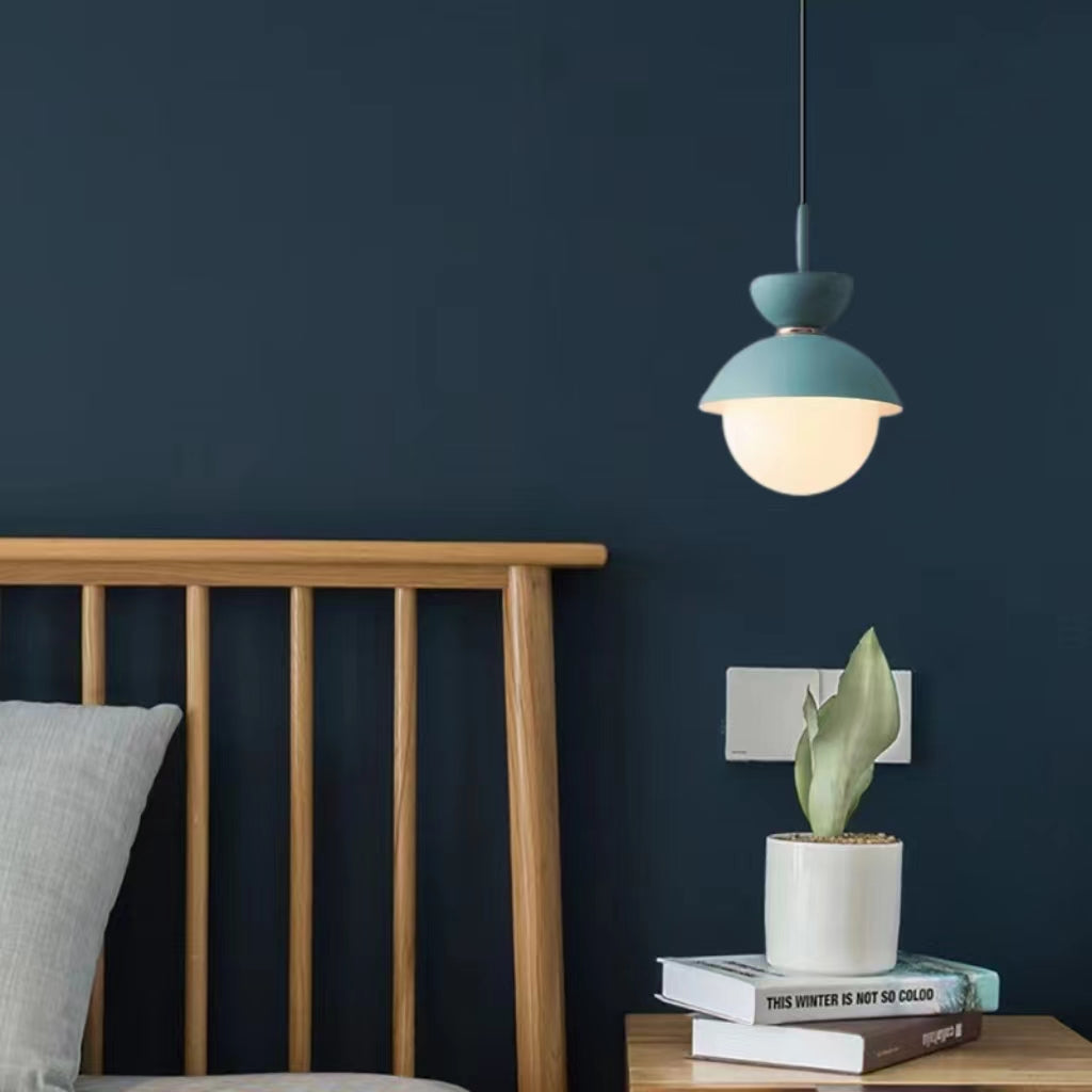 Scandinavian Macaron Style Glass Ball Pendant Lamp