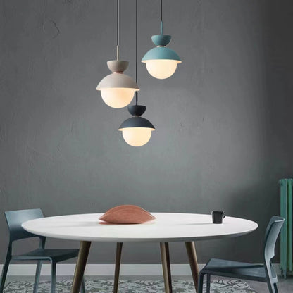 Scandinavian Macaron Style Glass Ball Pendant Lamp