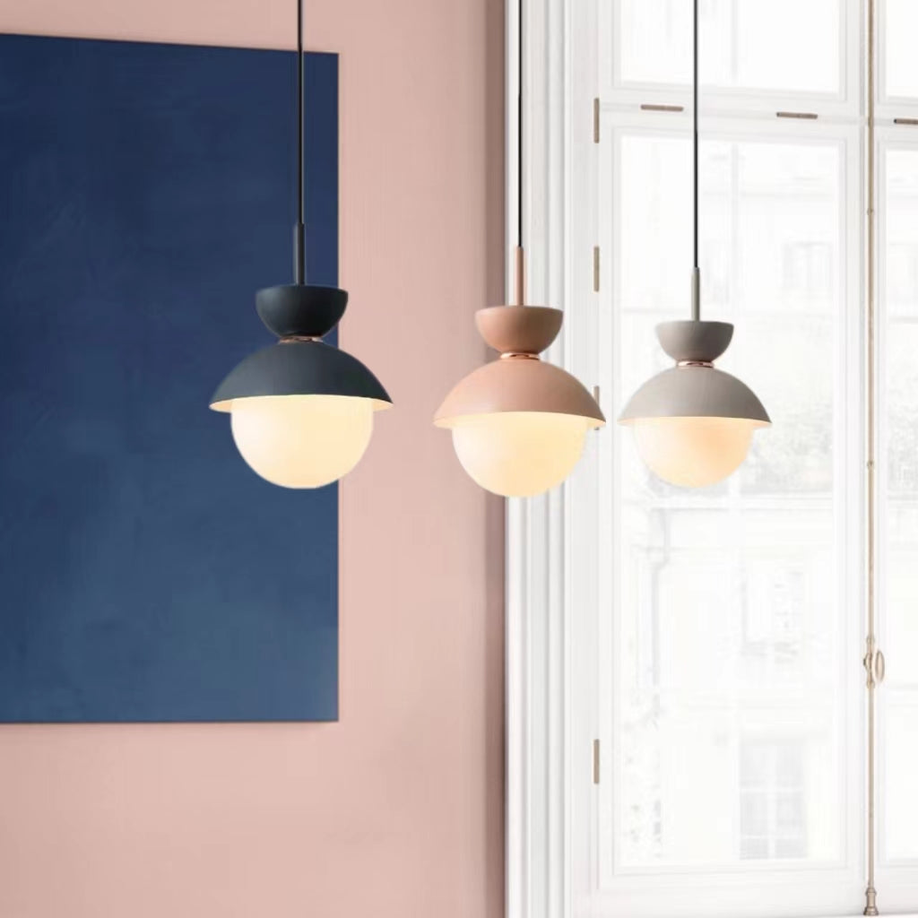 Scandinavian Macaron Style Glass Ball Pendant Lamp