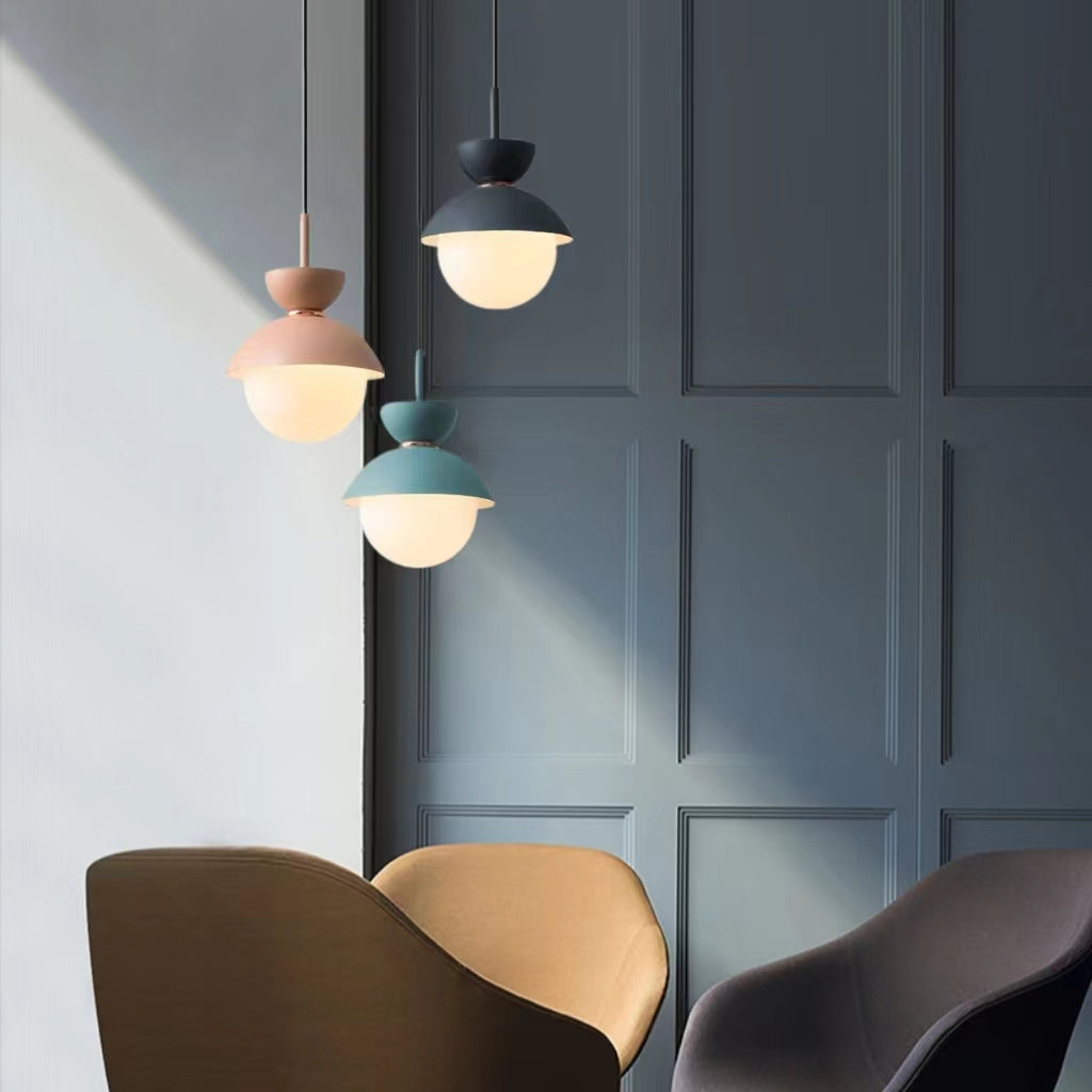 Scandinavian Macaron Style Glass Ball Pendant Lamp