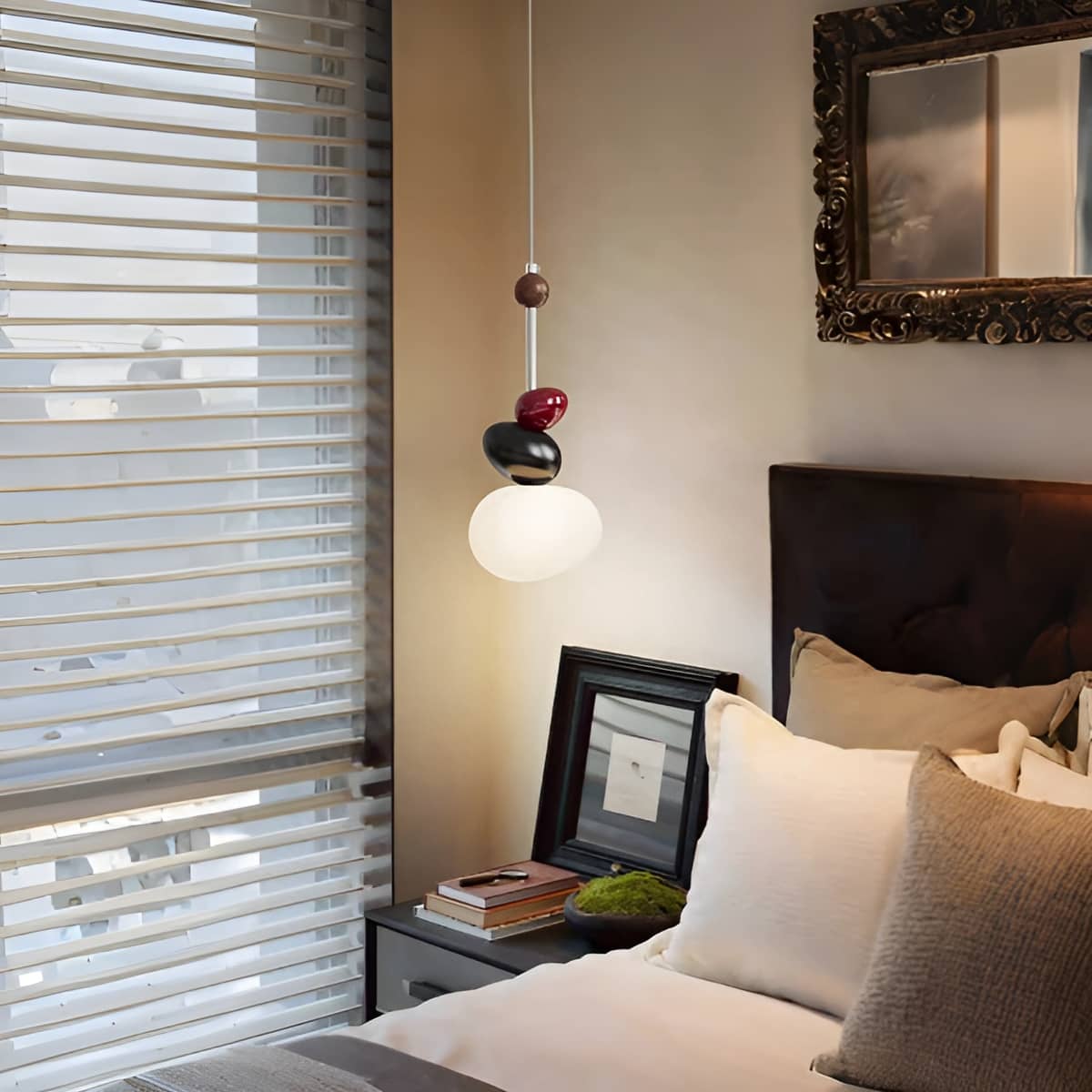 Scandinavian Pebble Stack Cream Pendant Light