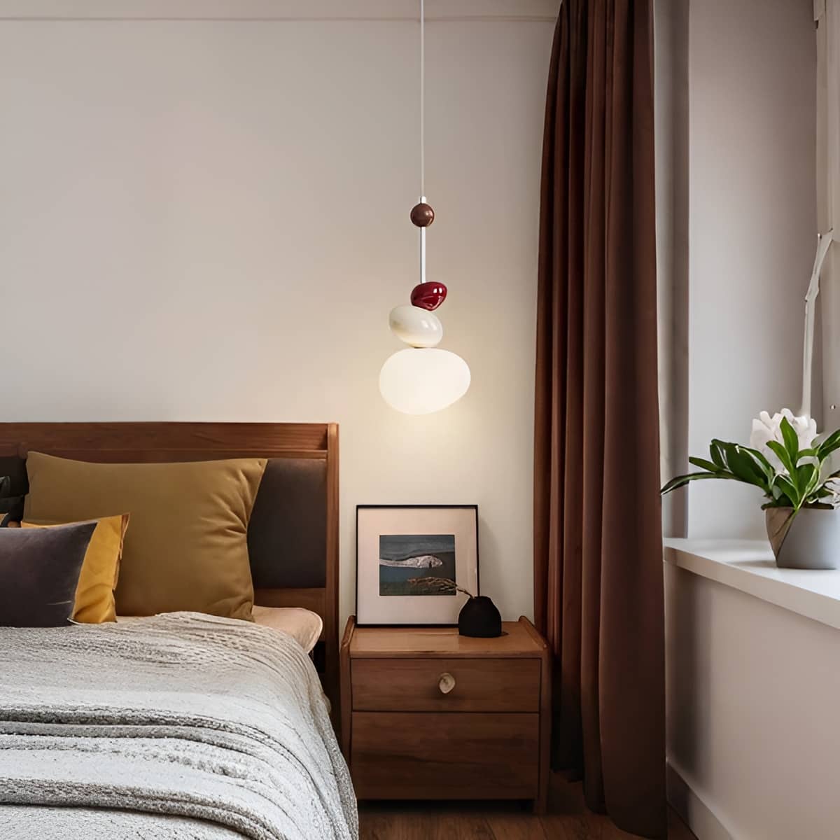 Scandinavian Pebble Stack Cream Pendant Light