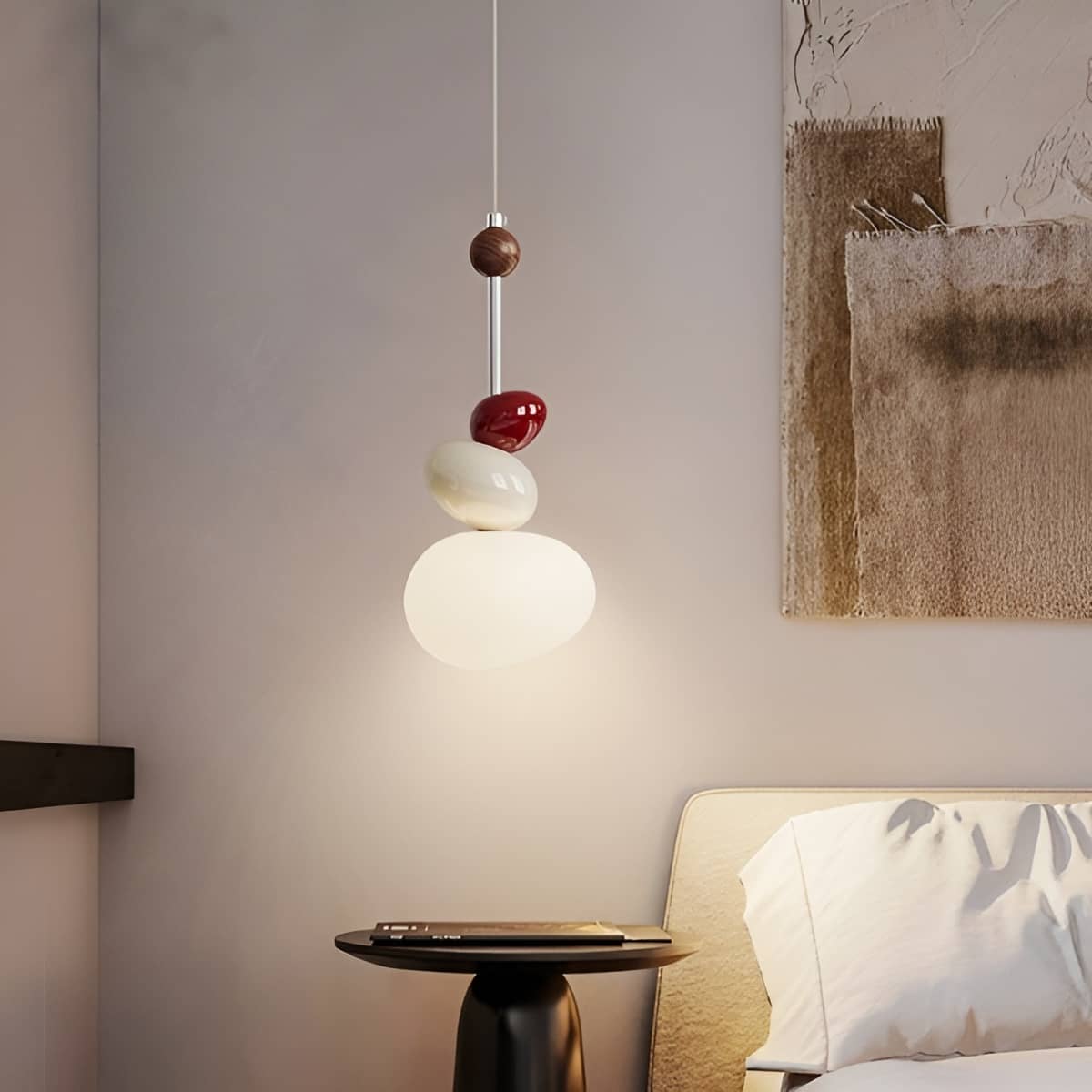 Scandinavian Pebble Stack Cream Pendant Light