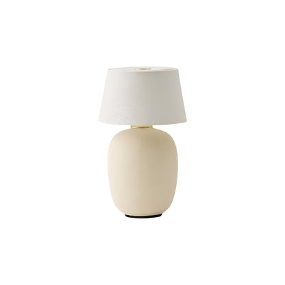 Scandinavian Small Battery Operated Table Lamp with Ceramic Base