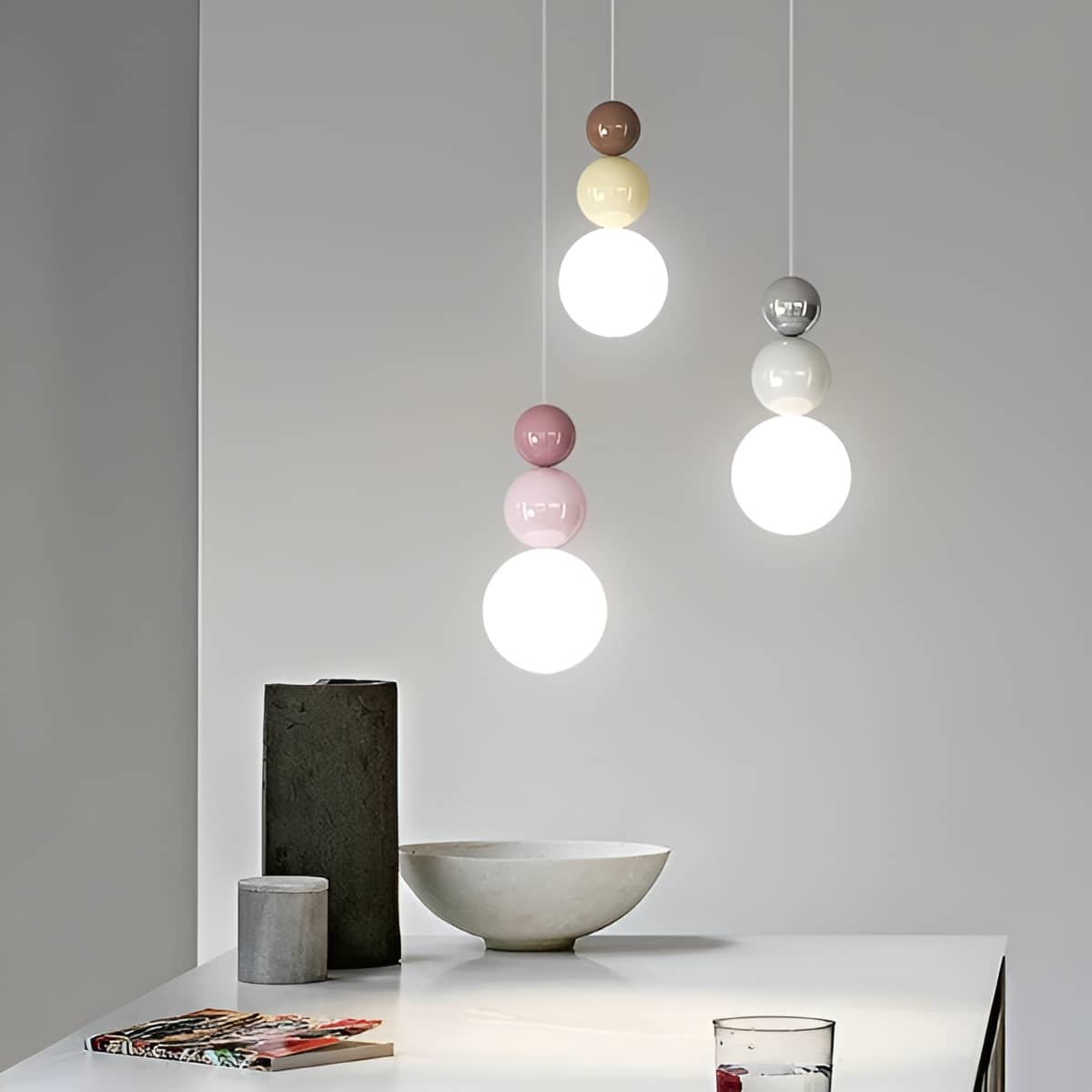 Scandinavian Stacked Ball Small Hanging Lamp