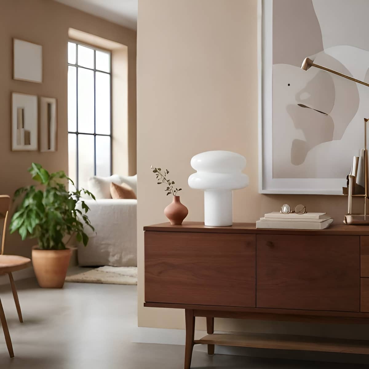 Scandinavian Puffy Glass Mushroom Table Lamp