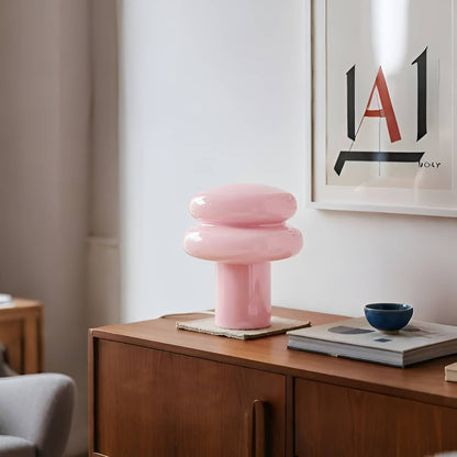 Scandinavian Puffy Glass Mushroom Table Lamp