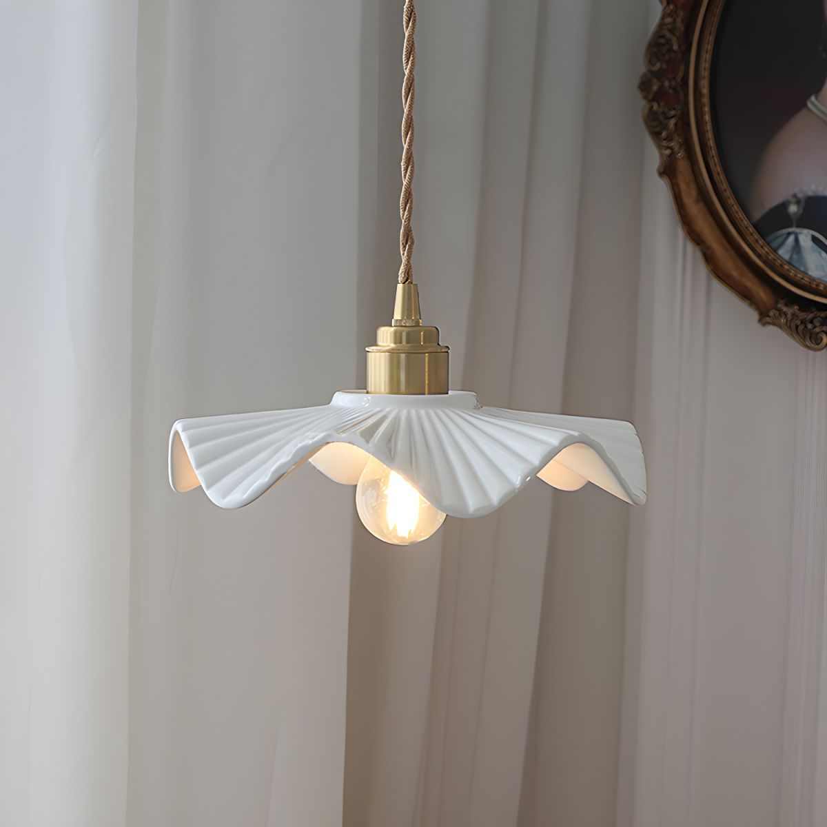 Scandinavian White Ceramic Pendant Light