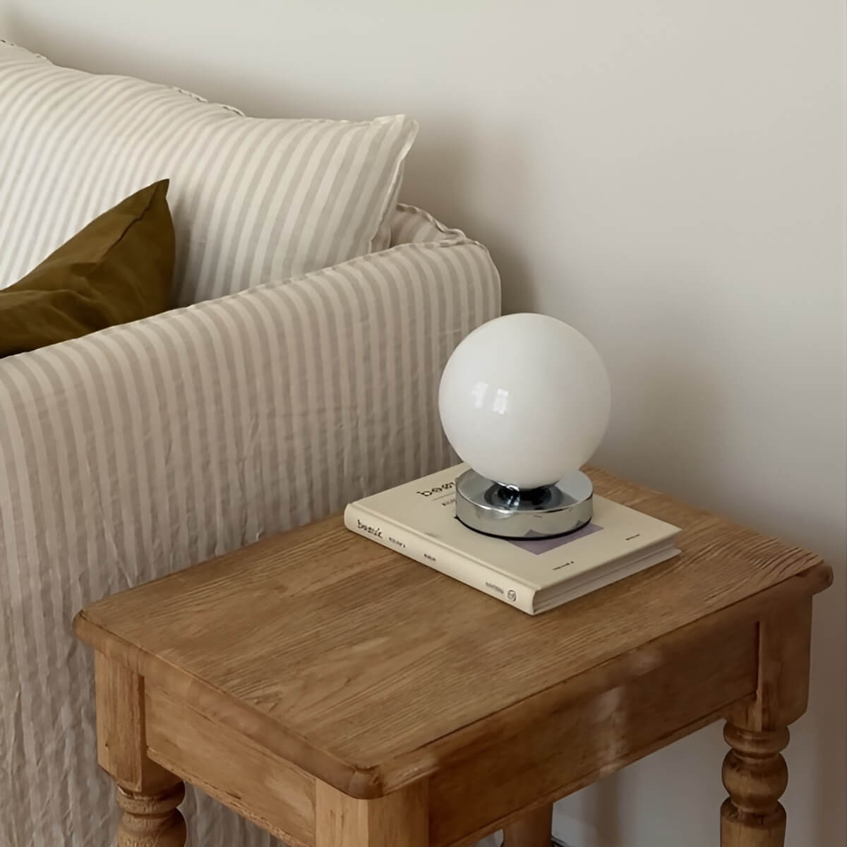 Small Modern Art Deco Glass Globe Table Lamp