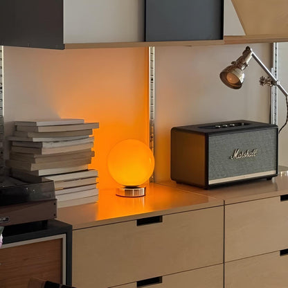 Small Modern Art Deco Glass Globe Table Lamp