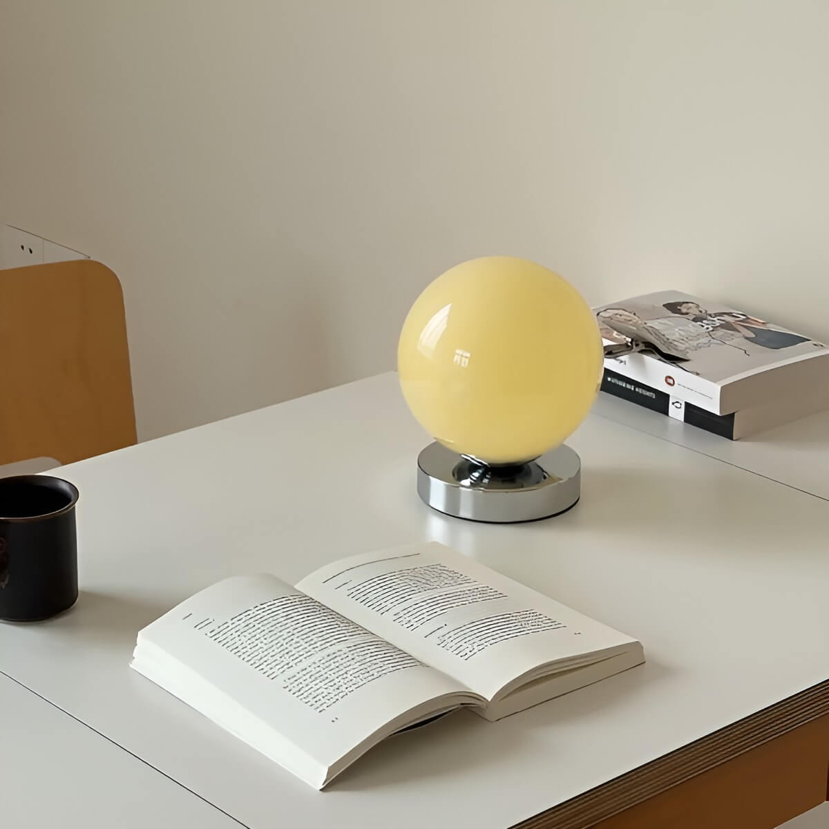 Small Modern Art Deco Glass Globe Table Lamp
