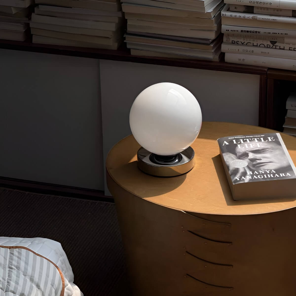 Small Modern Art Deco Glass Globe Table Lamp