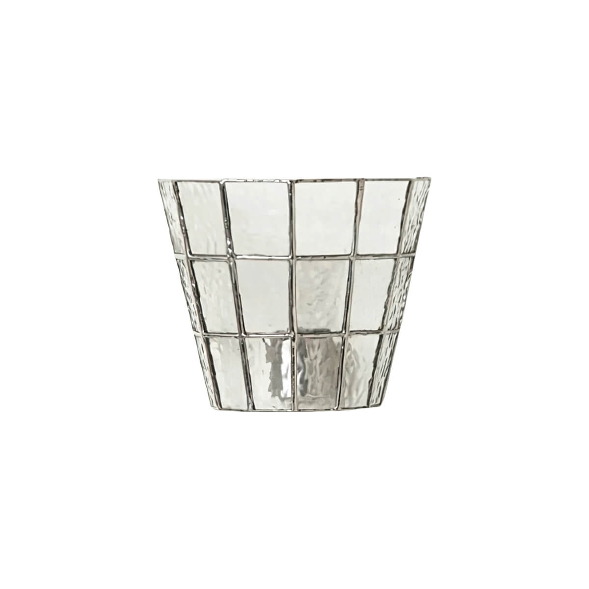 Vintage Tiffany Wandlampe aus Buntglas im Halbkorb-Design