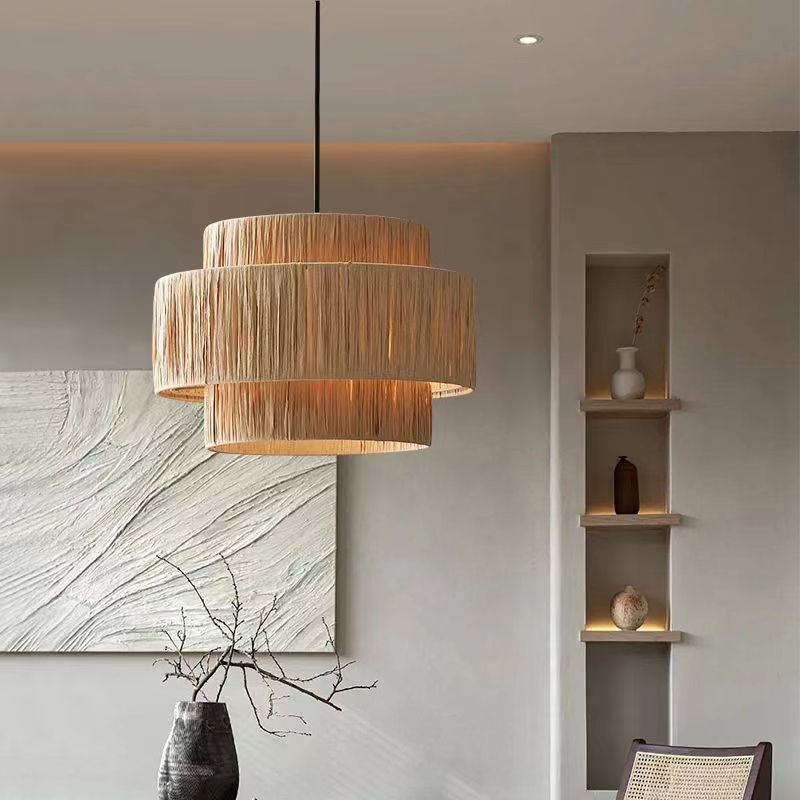 Straw Art Wabi Sabi Rattan Pendant Lamp