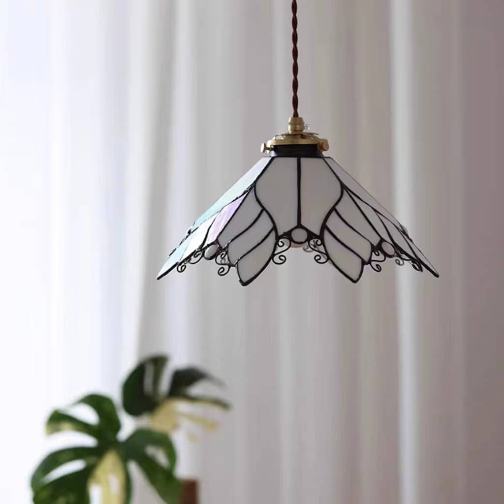 Tiffany Leaf Stained Glass Pendant Light