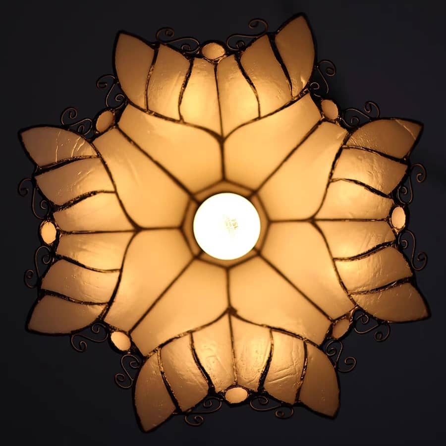 Tiffany Leaf Stained Glass Pendant Light