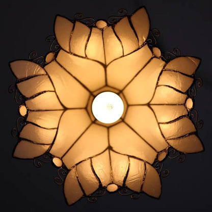 Tiffany Leaf Stained Glass Pendant Light