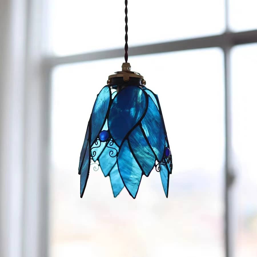 Tiffany Leaf Stained Glass Pendant Light