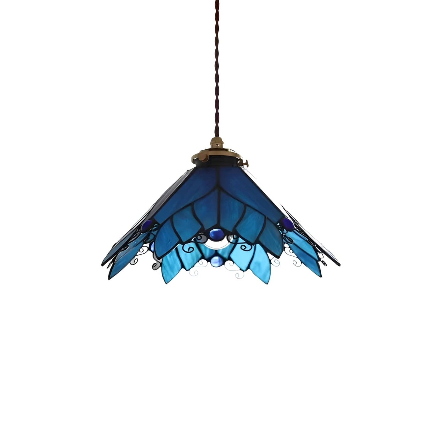 Tiffany Leaf Stained Glass Pendant Light