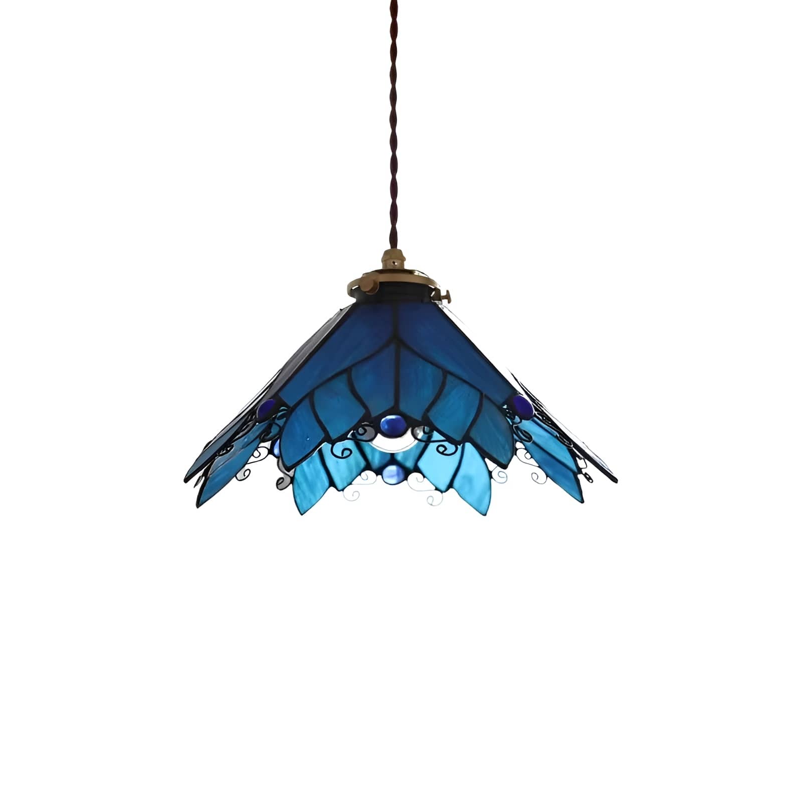 Tiffany Leaf Stained Glass Pendant Light