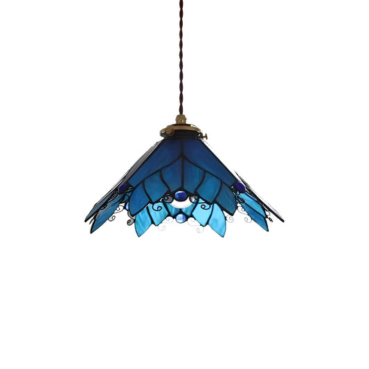 Tiffany Leaf Stained Glass Pendant Light