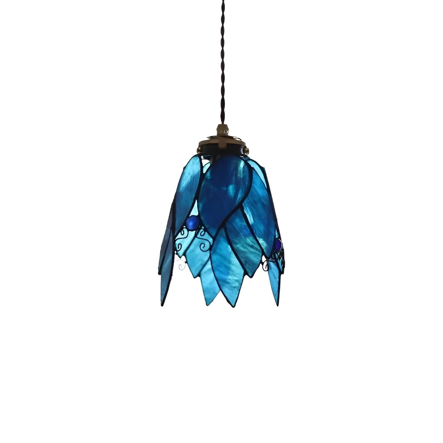 Tiffany Leaf Stained Glass Pendant Light