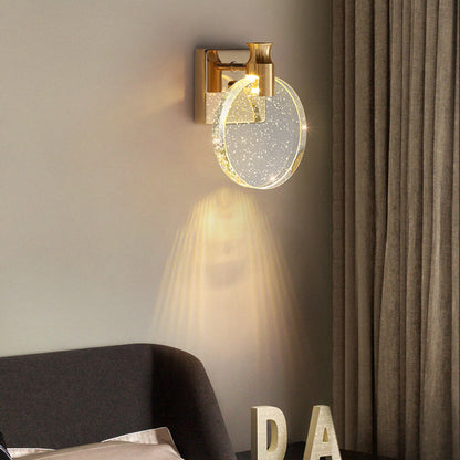 Nordic Style Crystal Creative Round Wall Light