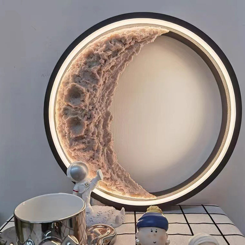 Creative 3D Resin Moon Shape Wall Lamp