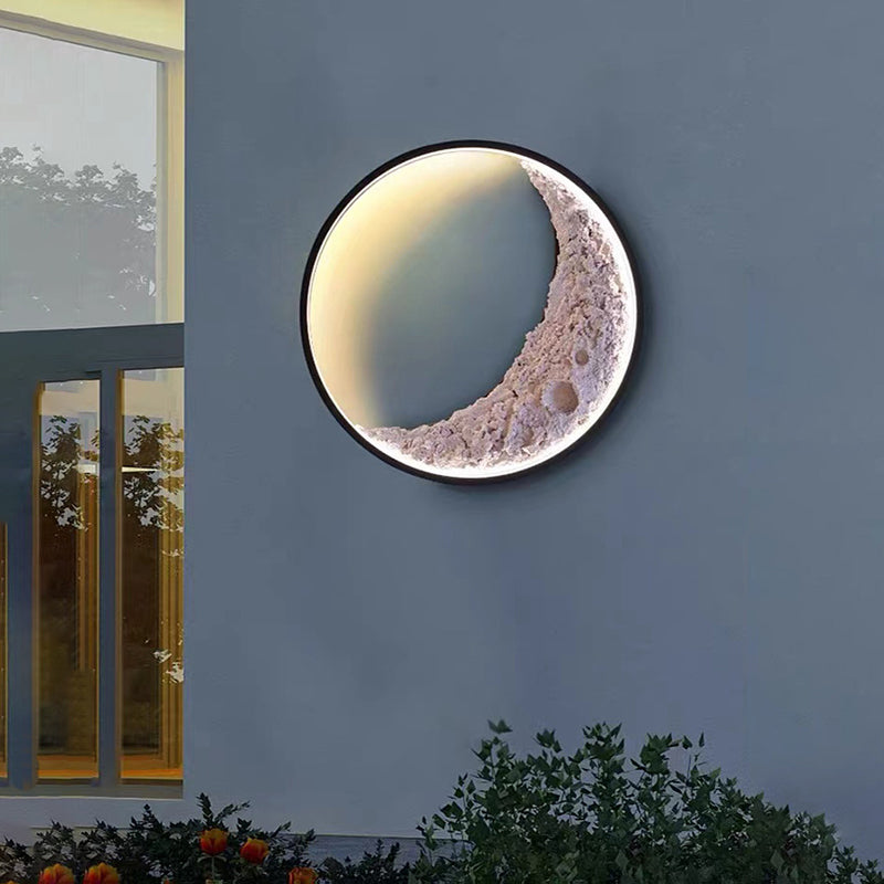 Creative 3D Resin Moon Shape Wall Lamp