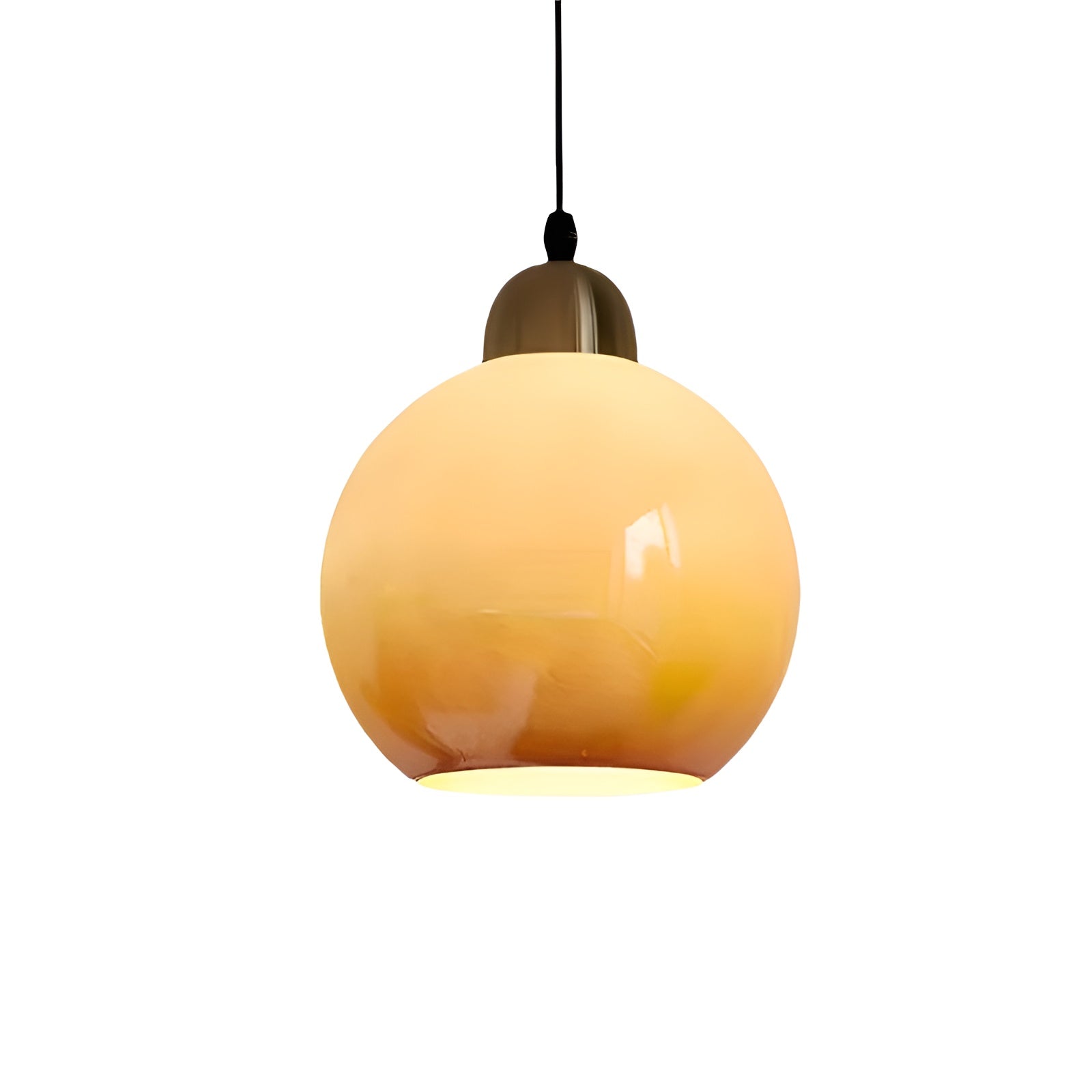 Vintage Bauhaus Globe Orange Pendant Light