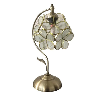 Vintage Flower Petal Glass Table Lamp