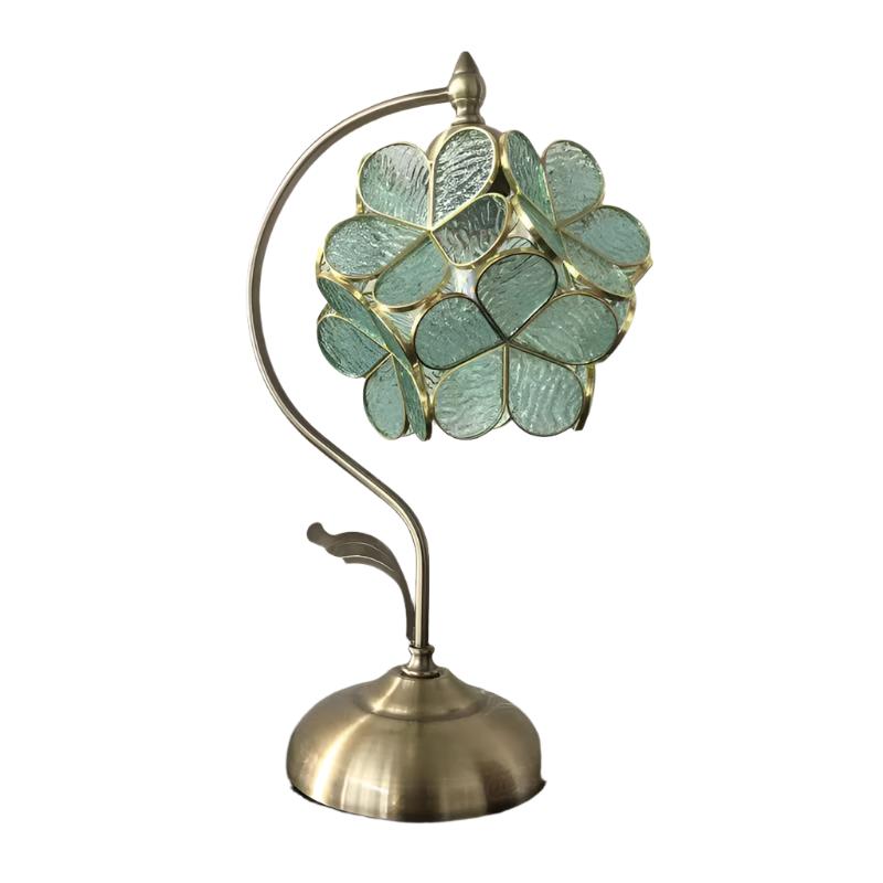 Vintage Flower Petal Glass Table Lamp