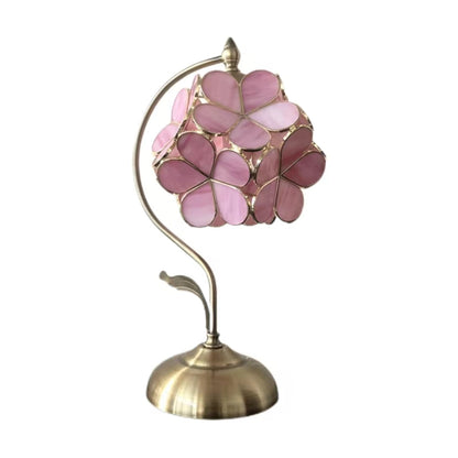 Vintage Flower Petal Glass Table Lamp